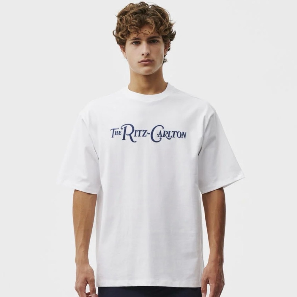 NEW The Ritz Carlton x Late Checkout White RC Logo Tee Size Large